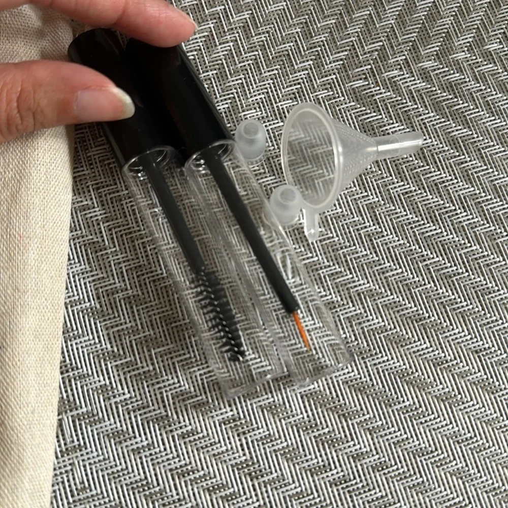 Cliganic Organic Castor Oil for Hair Brows Set pouch with Eyelash Eyebrow Wands